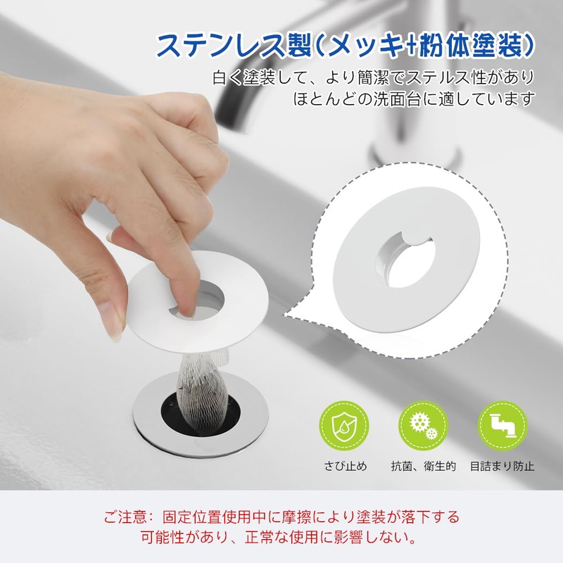 LANMU Washbasin Hair Catcher, Washroom, Drain Outlet, Garbage Receptor, White,
