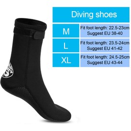 YJZQ 3mm Neoprene Wetsuit Socks Thermal Anti-slip Scuba Diving Socks Fins Socks Water Snorkeling Socks for Men Women Swimming Sailing Kayaking Surfing Water Sports Thermal Socks