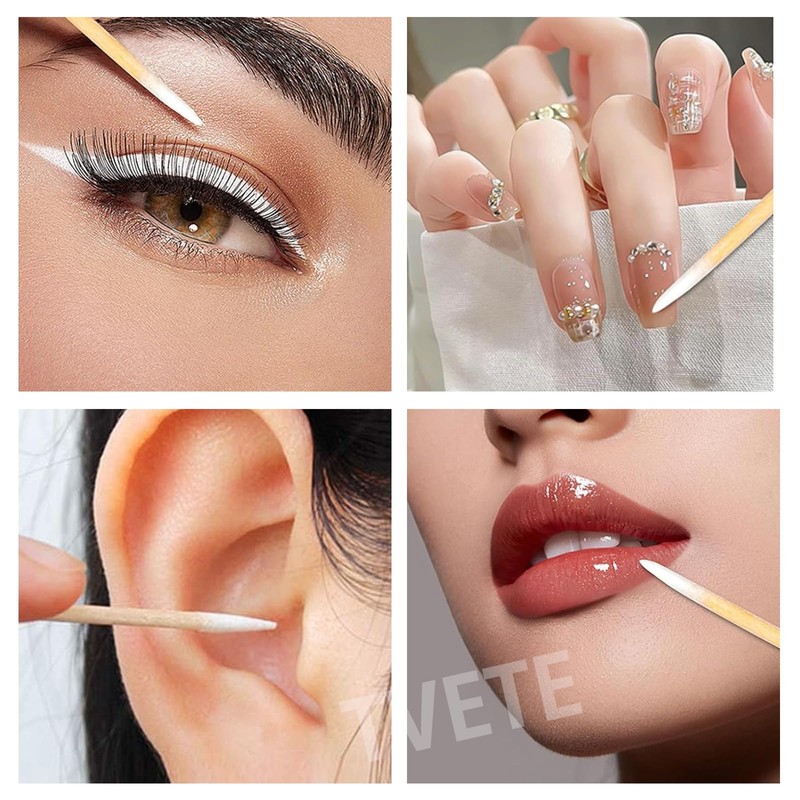 TVETE 極細綿棒 精密綿棒 綿棒 細い 【木製 200個入り 10cm】 マイクロ綿棒 綿棒