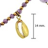 AeraVida Beach Bohemian Cowrie Shell Amethyst Dangle Stone and Brass