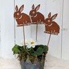 Garden Stake Easter Decoration Rabbit – Set of 3 Rust