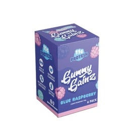 Gummy Gainz Protein Candy Gummies | High Protein Candy | 11g Protein per Serving | Fat Free, Naturally Flavoured, No Artificial Sweeteners, Gluten Free, Soy Free | Box of 6 Bags (Blue Raspberry)