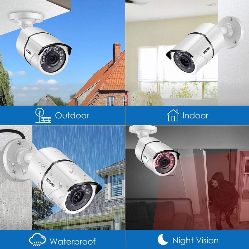 ZOSI 5.0MP TVI Security Camera-Super HD Bullet Waterproof CCTV BNC