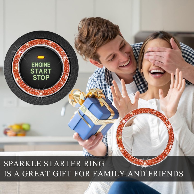 Yourkar Car Bling Engine Start Ring Decal, Sparkling Crystal Rhinestone