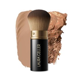 LAURA GELLER Makeup Brush for All Face Makeup Types and Foundations, Suitable for Liquid, Cream, Powdery Textures with Aluminium Handle (01 Airbrush Kabuki)