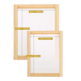 Cayway Screen Printing Kit, 2 PCS Wood Silk Screen Printing Frame with Mesh, Screen Printing Squeegees, Mask Tape for Screen Printing