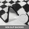 Sivilife 2x3 Black and White Bathroom Rugs, Checkered Water Absorbent