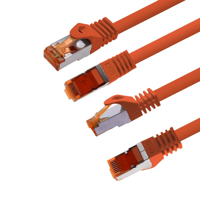 1aTTack.de 10m - Cat.7 Netzwerkkabel Orange - 1 Stück Gigabit