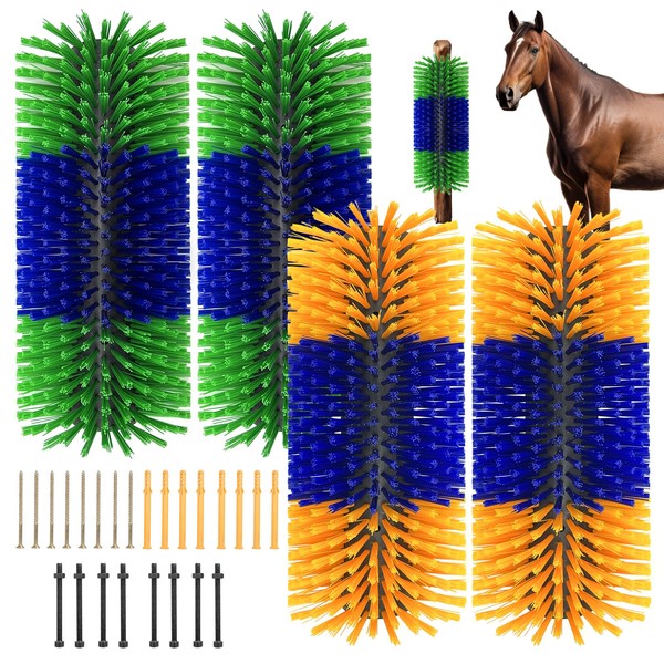 Mofund 4 PC Livestock Scratch Brush Kit With 4 Screws,
