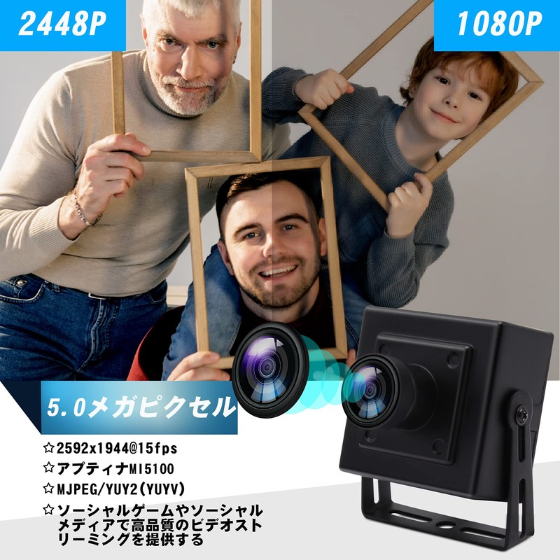 ELP Webcam 5MP Wide Angle 170 Degree Fisheye Lens HD