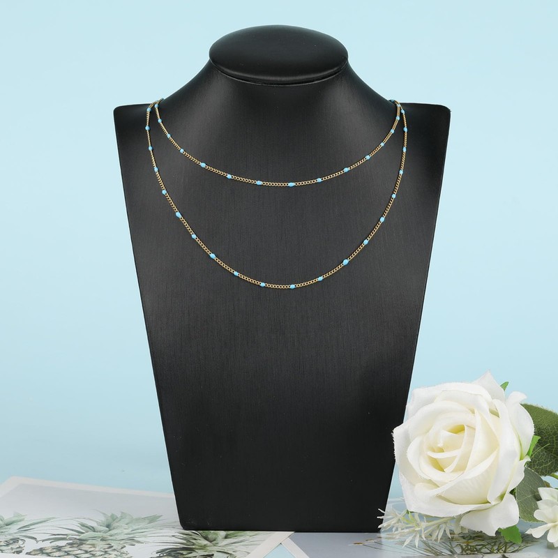 YOUBEIYEE - Cadena fina de acero inoxidable chapada en oro