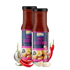 Ashoka Spicy Schezwan | Premium Olive Oil Hot Sauce | Vegan Sauce | Gluten-Free Chili & Garlic Blend | Kosher Certified | Original Indian Cuisine 1932 | Pack of 2