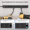 CRST 8 Outlet Metal Heavy Duty Power Strip with Switch,