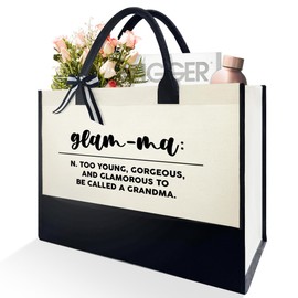 coimiao Glam-Ma Tote Bag Gifts, Grandma Mothers Day Gifts from Granddaughter Grandson Children, Christmas Birthday Gift for Grandmother Gigi Nana Mimi, Retirement Gifts for Grandma, Called A Grandma