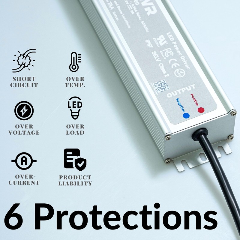 EOPWR LED Driver 60W Waterproof IP67 Power Supply AC120-277V to
