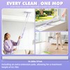 Hands Free Flat Mop with 63" Long Handle, Clamp Mop,Click