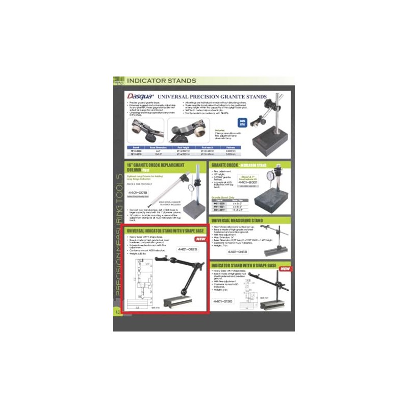 HHIP 4401-0125 Universal Indicator Stand with V-Shape Steel Base