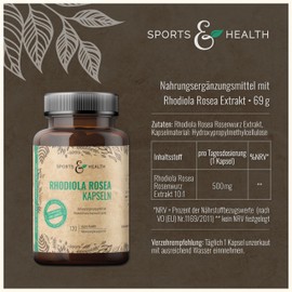 Rhodiola Rosea Capsules - 120 Capsules - Rose Root Rhodiola Rosea - Rose Root Capsules High Dose - Vegan - Tested Quality - No Additives - Rose Root Rhadiola Rosea
