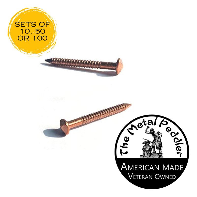 Pack of 100 Solid Copper Decorative Nails - 11 Gauge,