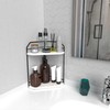INIUNIK Corner Bathroom Counter Organizer - 2 Tier Wood Vanity