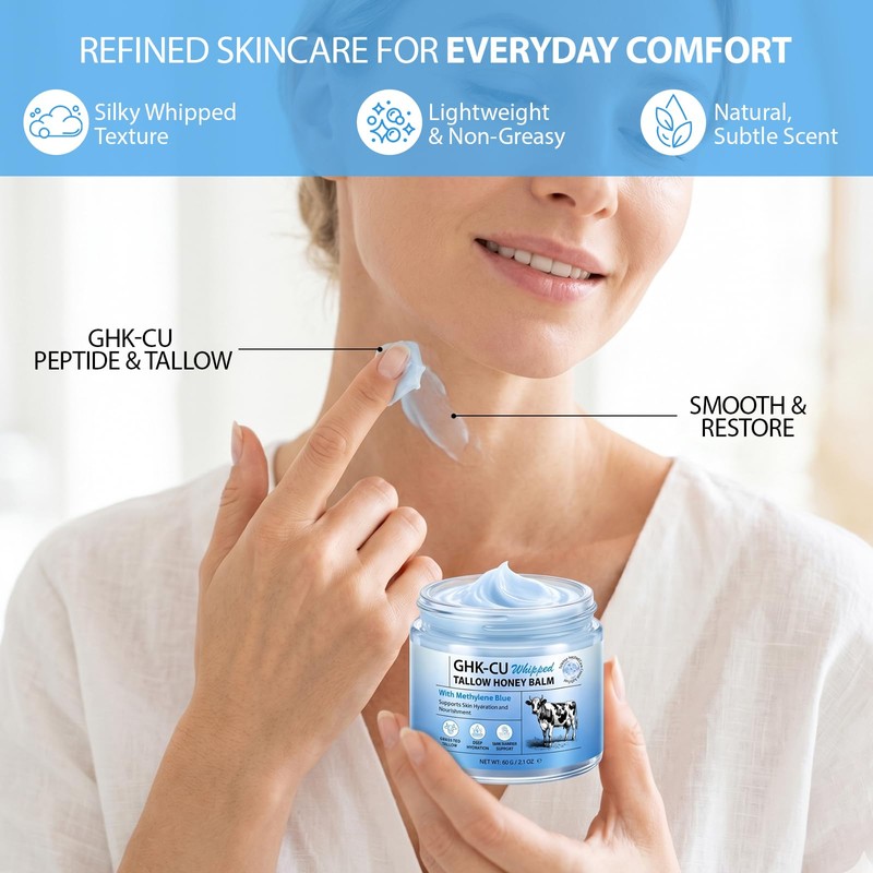 Copper Tripeptide-1 Whipped Tallow Honey Balm for Face & Body,