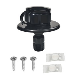 uhzz RV City Water Inlet Connection with Check Valve, RV City Water Fill Inlet for RV Camper Motorhome Trailer Marine, RV Water Flange Inlet Replacement (Black)