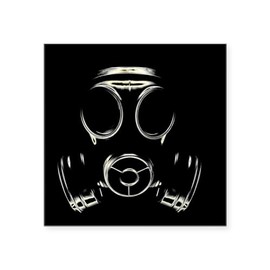 CafePress Gas Mask Square Sticker 3 Square Bumper Sticker Car Decal