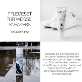 Cocciné - Care Set for White Trainers | Shoe Care | Shoe Protection | For Trainers | Casual Shoes | Well-Groomed Trainers | Three Piece Set for Care and Protection of Trainers