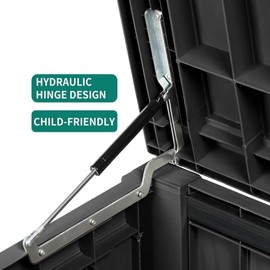 RENGCHONG Deck Box Hinge Replacement for Devoko 120/230 Gallon, Silvery, Metal, Polished, Lid Mount