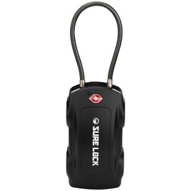 SURE LOCK TSA Compatible Travel Luggage Locks, Inspection Indicator Car Lock (Black)