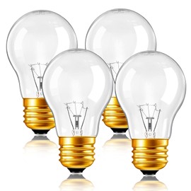 A15 Oven Light Bulb 40W High Temperature 300°C Resistant Appliance Light Bulb, 120V E26 Medium Base Replacement Bulb for Microwave Oven Refrigerator Range Hood, 2700K Warm White, 4 Pack