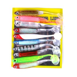 FOLANDO 10pcs Paddle Tail Fishing Lure, Soft Fishing Lures Plastic Baits Kit for Fishing Trout Redfish Saltwater 11cm /5g