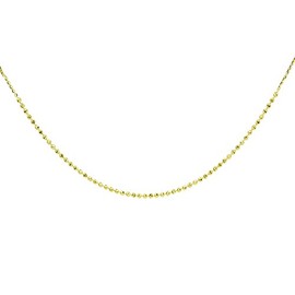 Hoops & Loops 14K Yellow Gold Italian Chain Diamond-Cut Beads Dainty Choker Necklace