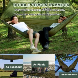 AYAMAYA 2 Person Outdoor Camping Hammock With Mosquito Net Portable Nylon Hanging Bed