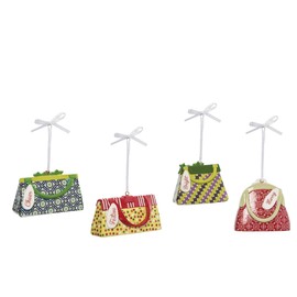 C&F Home Purse Christmas Decor Decoration Ornament, Set Of 4 Red