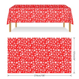 ELECLAND 2Pcs Christmas Snowflakes Tablecloths Plastic Christmas Snowflakes Table Covers 137cmx274cm Winter Tablecloth Rectangle Table Cover for Christmas Party Decor, Winter Holiday Home Decorations