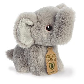 Aurora® Responsibly Made Eco Nation™ Mini Elephant Stuffed Animal - Ideal for Playtime Adventures - Perfect for Birthdays or Just Because - Gray 5 Inches