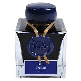 Herbin 15018JT - 1670 Anniversary Bottle Gold Glitter Ink for Fountain Pen, Rollerball, Glass Nib and Nib Holder 50 ml, Bleu océan