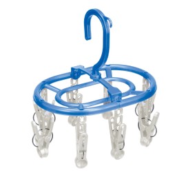 Towa Sangyo Laundry Hanger, Neosul Mini Hanger, 8 Pinch, Blue, Approx. 7.1 x 5.1 x 7.9 inches (18 x 13 x 20 cm)