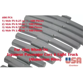 C-HORSE 400 Pcs ASSORTMENT CLIP-ON WHEEL WEIGHT BALANCE FN STYLE 0.25 0.50 0.75 1.00 oz