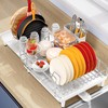 TOOLF Expandable Dish Rack, Dish Drying Rack for Kitchen Counter,