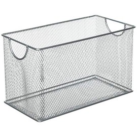 Ybm Home Mesh Storage Cd Box Deep, Silver Mesh Great for School Home or Office Supplies, Books , Computer Discs Cd's and More 1134 (1, Cd Box-11 X 5.7 X 6.3 Inches)