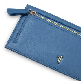Forest & Firth Chiselworth Slim Wallet, Nappa Leather, Sleek Design, Gift Box (Evening Blue)