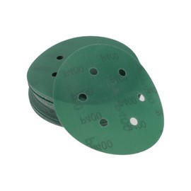 TUCKBOLD Car Sanding Discs 6inch 6 Hole 400 Grit Abrasion Resistance | Round Hook and Loop Sandpaper Green 50 Pcs