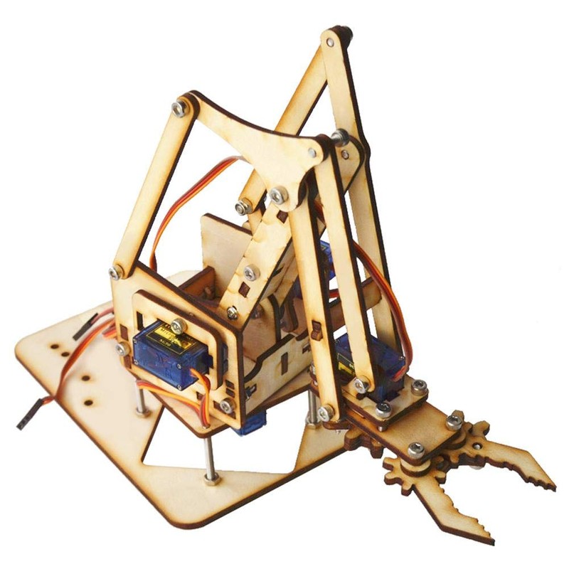 FTVOGUE Robot Arm Kit, 4 DOF DIY Wood Robot Arm
