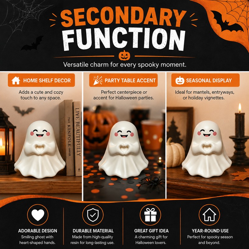 Middle Finger Ghost Statue for Halloween Decor – Cute &