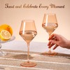 Colorsavant Peach Color Wine Glasses Set 6-16oz Blush Pink Wine