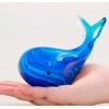 vskikris Blue Glass Whale Figurine Collectibles Hand Blown Art Glass
