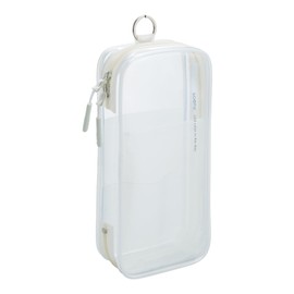 Lihit lab. Cosmetic Case, Lihit Lab Soeru Center Zip Pencil Case, Frost Clear