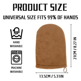 KEYRI 2 PCS Tanning Mitt Washable Self-tanning Application Mitt with Smooth and Even Effect Reusable Double-sided Tanning Mitt for Sunscreen Tan Mitt Glove Fake Tan Mitt for Sunbathing (Brown)